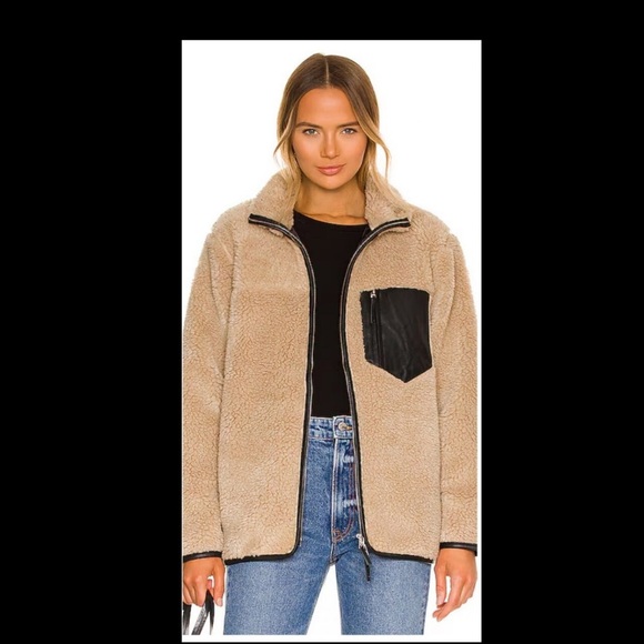 ANINE BING Ryder Faux Fur Jacket in Camel 🤎🖤 - Picture 1 of 11